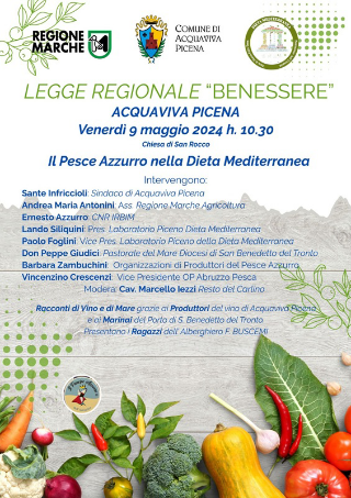 Il tesoro del mare nella nostra tavola: convegno sul pesce azzurro e la dieta mediterranea il 9 maggio
