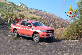 Incendio tra Centobuchi e Monteprandone, fiamme in vigneto e uliveto